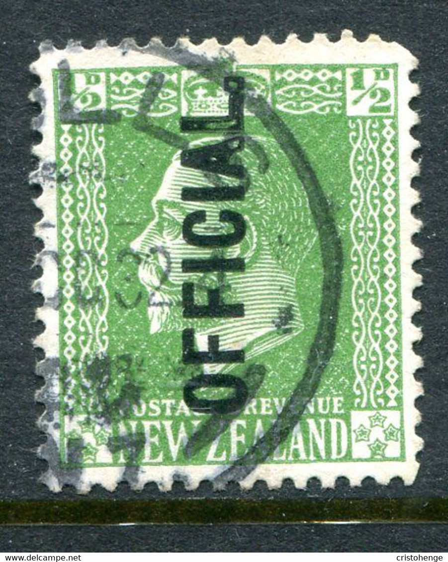 New Zealand 1915-34 Officials - KGV Surface - Cowan - P.14 - ½d Green Used (SG O96b) - Servizio