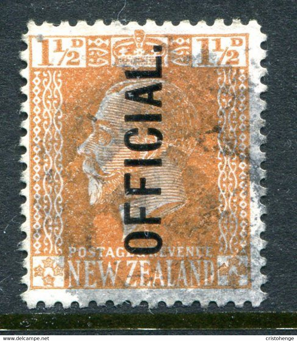 New Zealand 1915-34 Officials - KGV Surface - Cowan - 1½d Orange-brown Used (SG O97) - Servizio