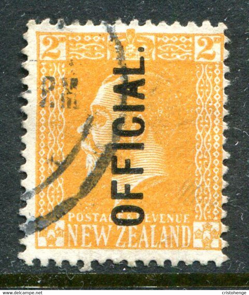 New Zealand 1915-34 Officials - KGV Surface - Cowan - 2d Yellow Used (SG O98) - Service