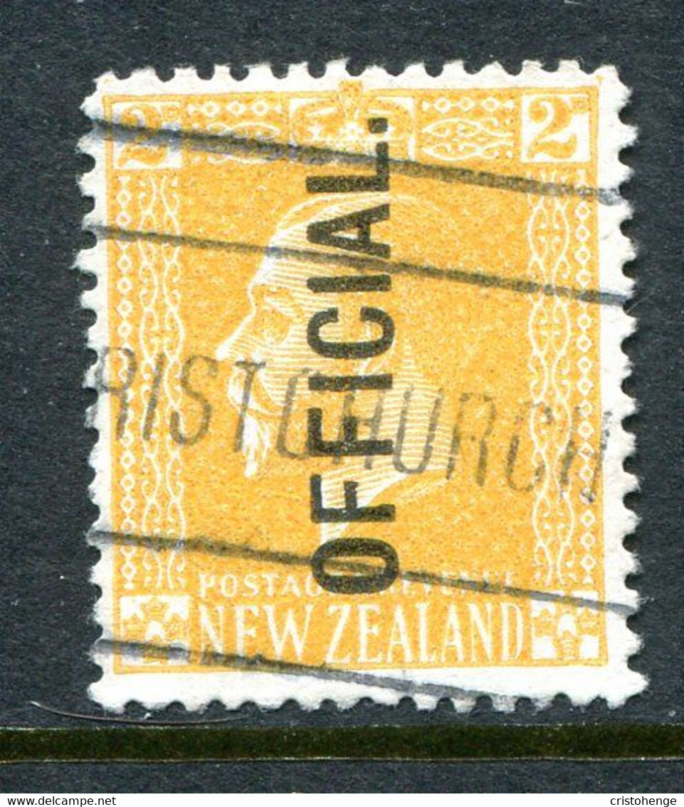 New Zealand 1915-34 Officials - KGV Surface - Cowan - 2d Yellow Used (SG O98) - Servizio