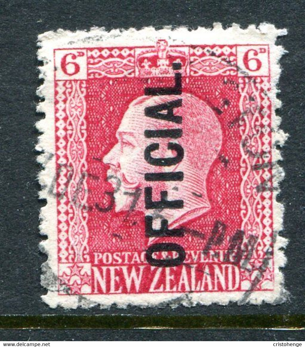New Zealand 1915-34 Officials - KGV Recess - P.14 X 13½ - 6d Carmine Used (SG O102) - Officials