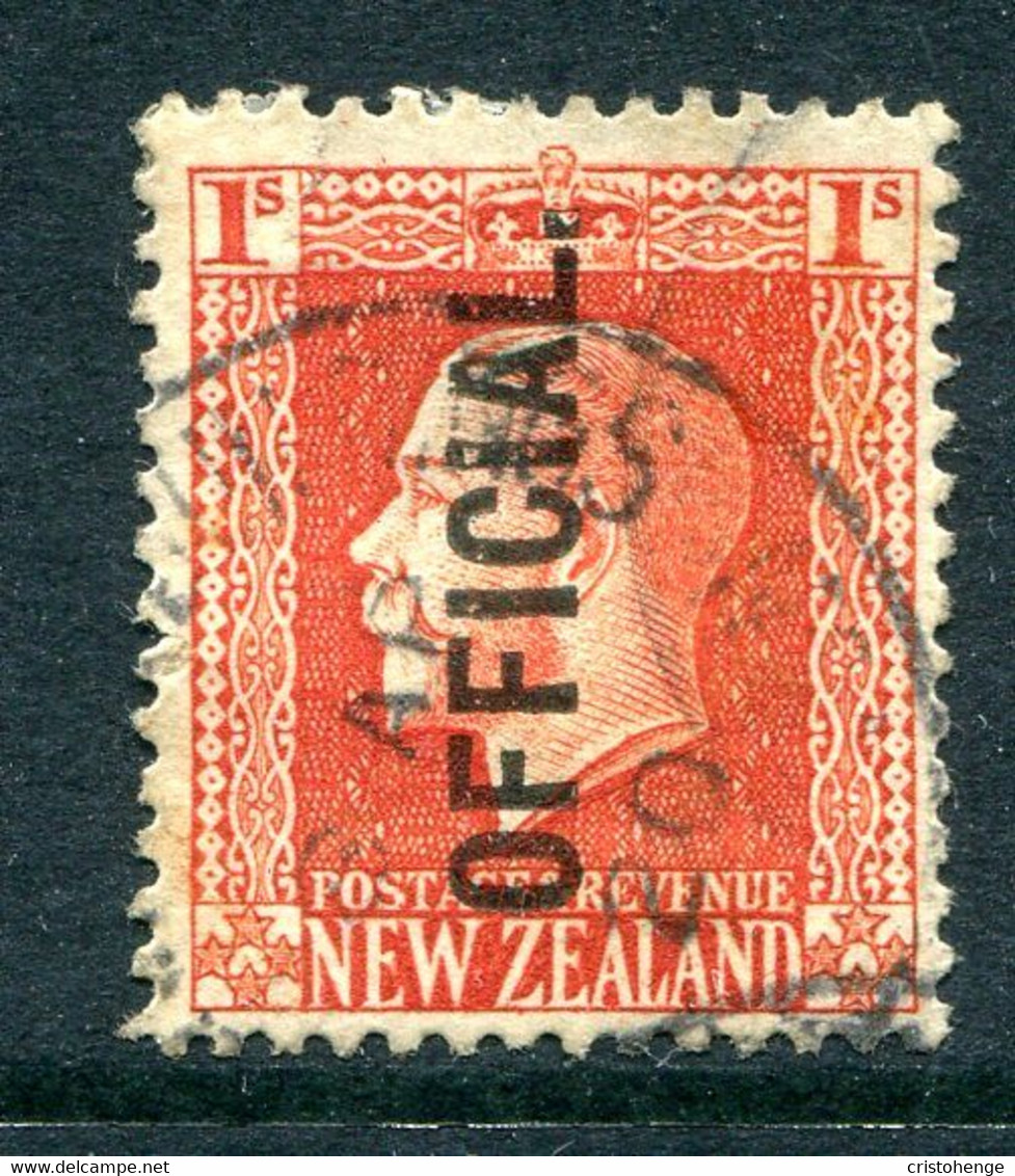 New Zealand 1915-34 Officials - KGV Recess - P.14 X 13½ - 1/- Vermilion Used (SG O105) - Servizio