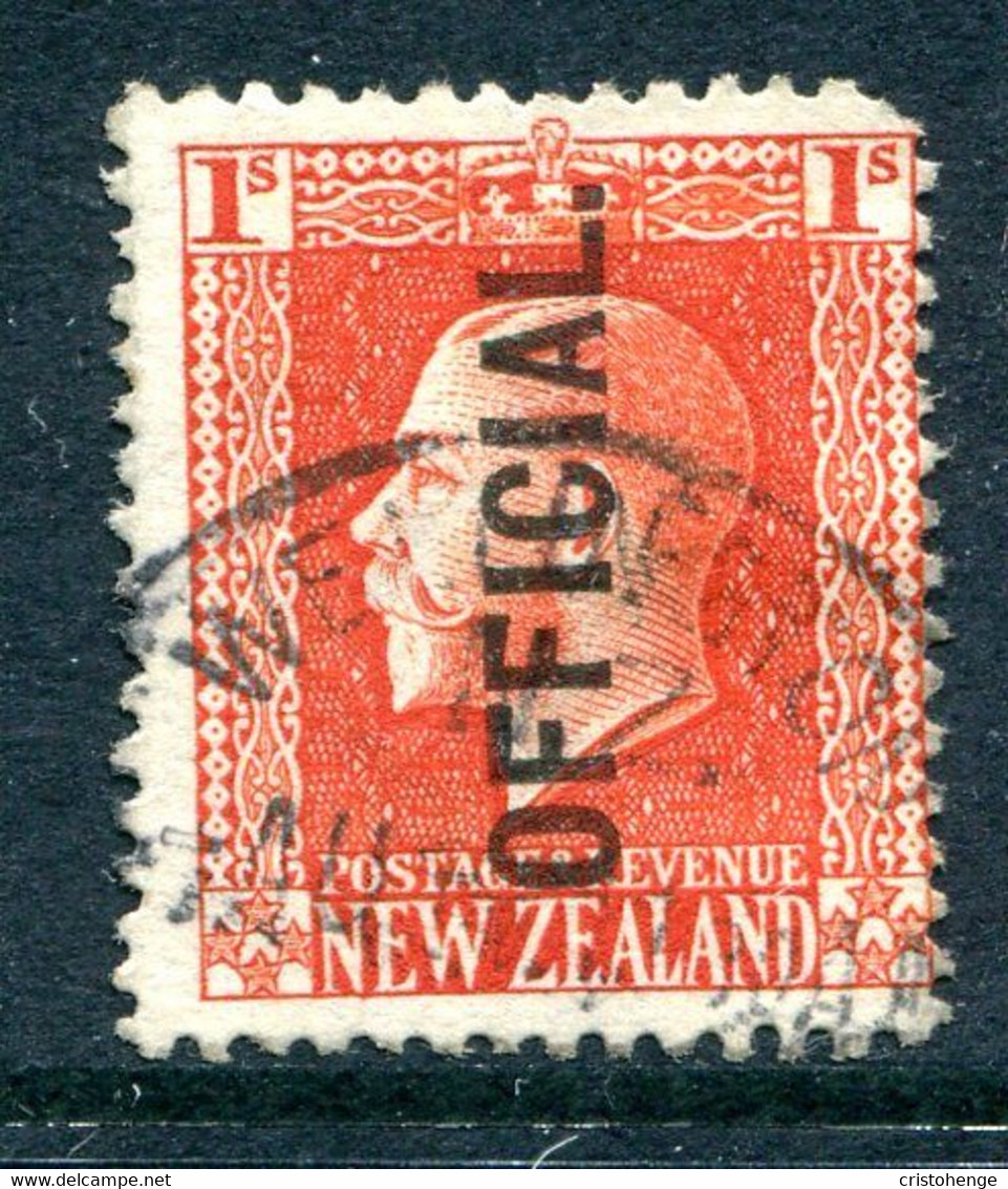 New Zealand 1915-34 Officials - KGV Recess - P.14 X 14½ - 1/- Vermilion Used (SG O105b) - Servizio