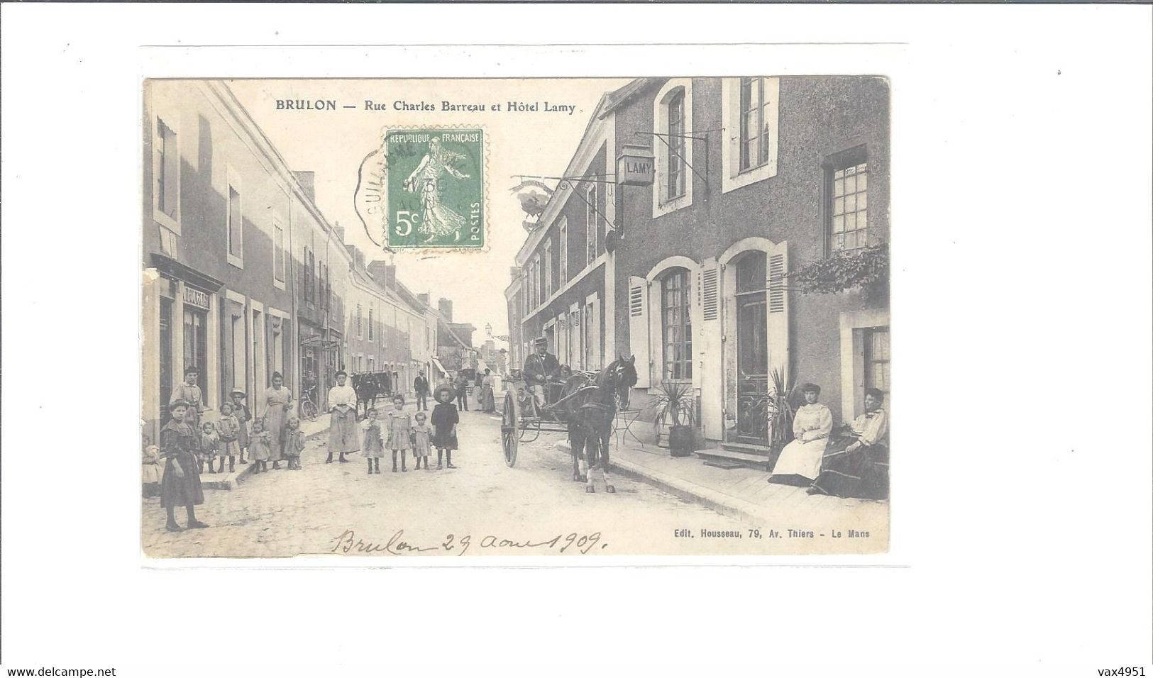 BRULON  RUE CHARLES BARREAU ET HOTEL LAMY      ***    RARE     A  SAISIR   **** - Brulon