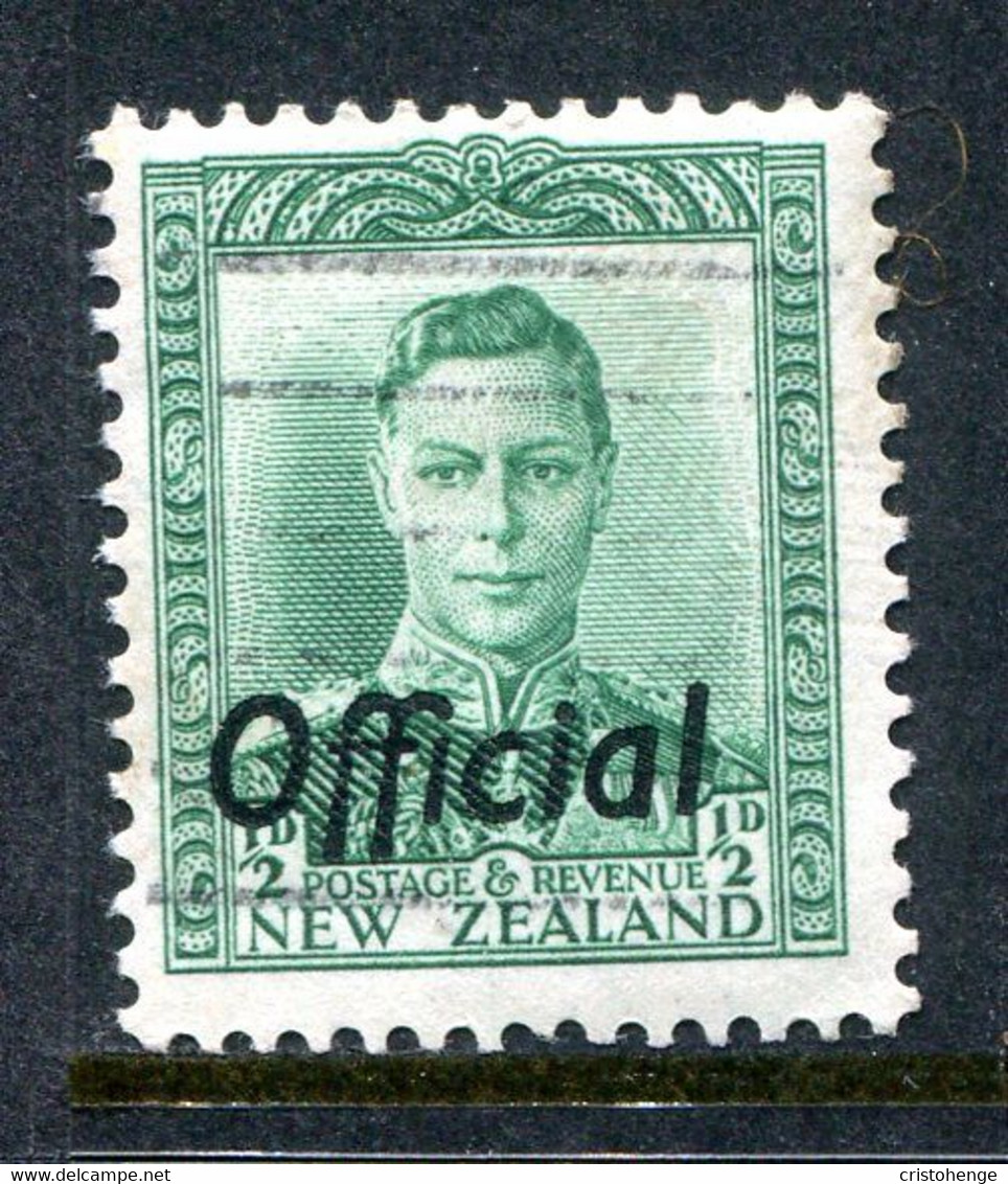 New Zealand 1938-51 Officials - KGVI - ½d Green Used (SG O134) - Service