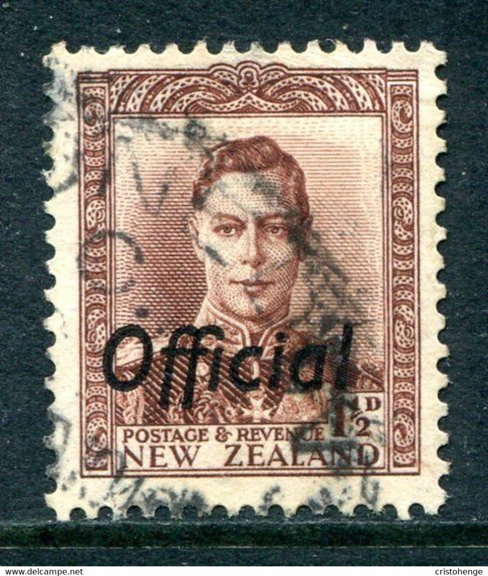 New Zealand 1938-51 Officials - KGVI - 1½d Purple-brown Used (SG O138) - Officials