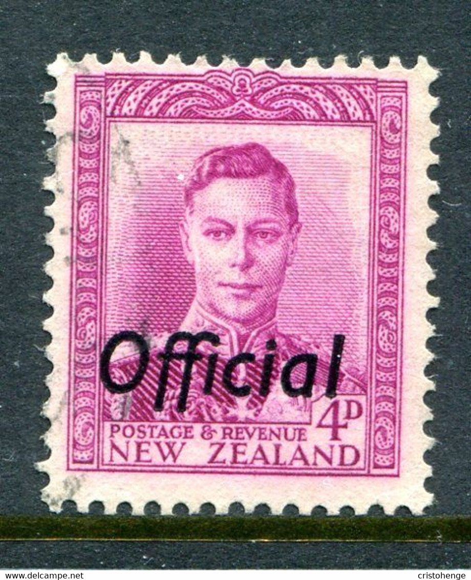 New Zealand 1947-51 Officials - KGVI - 4d Bright Purple Used (SG O153) - Oficiales