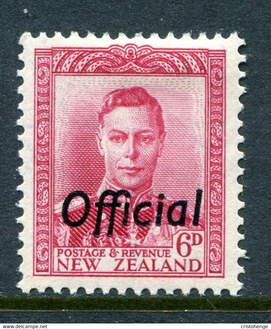New Zealand 1947-51 Officials - KGVI - 6d Carmine HM (SG O154) - Oficiales
