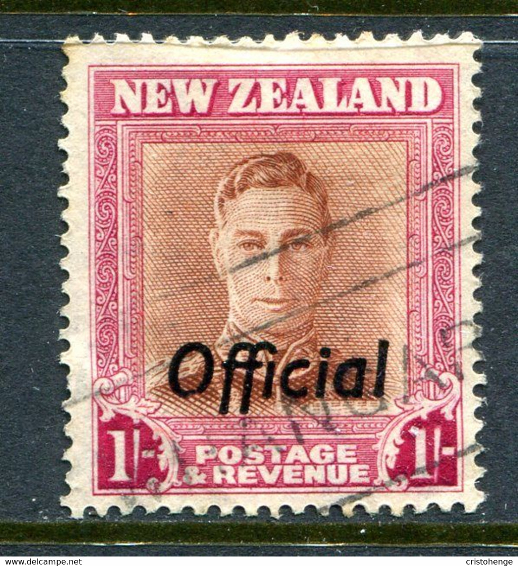 New Zealand 1947-51 Officials - KGVI - 1/- Value - Plate 2 - Wmk. Upright - Used (SG O157b) - Oficiales