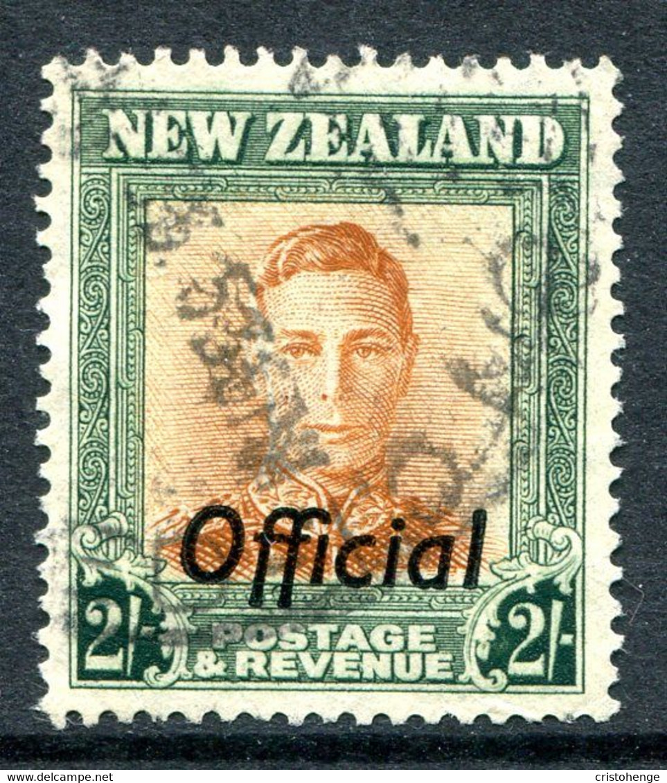 New Zealand 1947-51 Officials - KGVI - 2/- Value - Plate 1 - Wmk. Sideways - Used (SG O158) - Dienstzegels