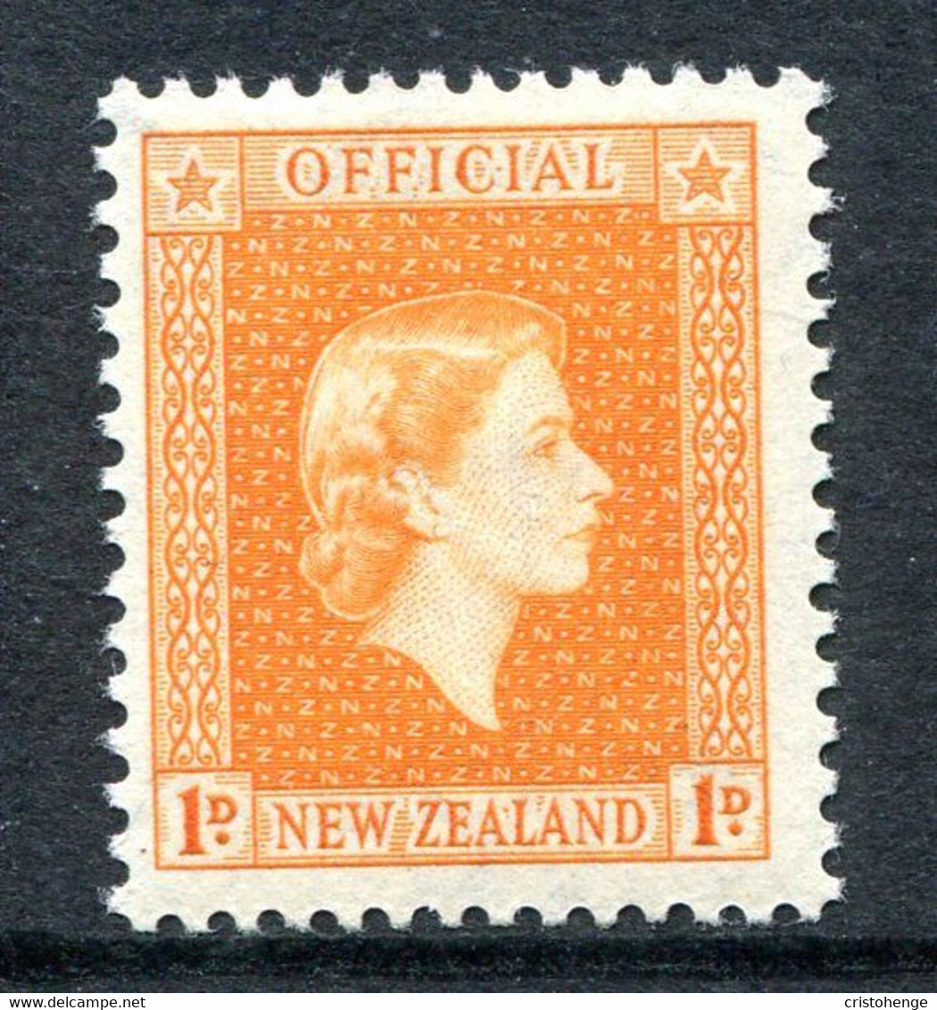 New Zealand 1954-63 Officials - QEII - 1d Orange LHM (SG O159) - Oficiales