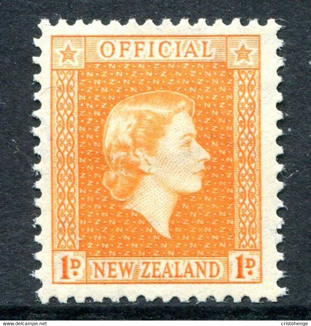 New Zealand 1954-63 Officials - QEII - 1d Orange LHM (SG O159) - Servizio