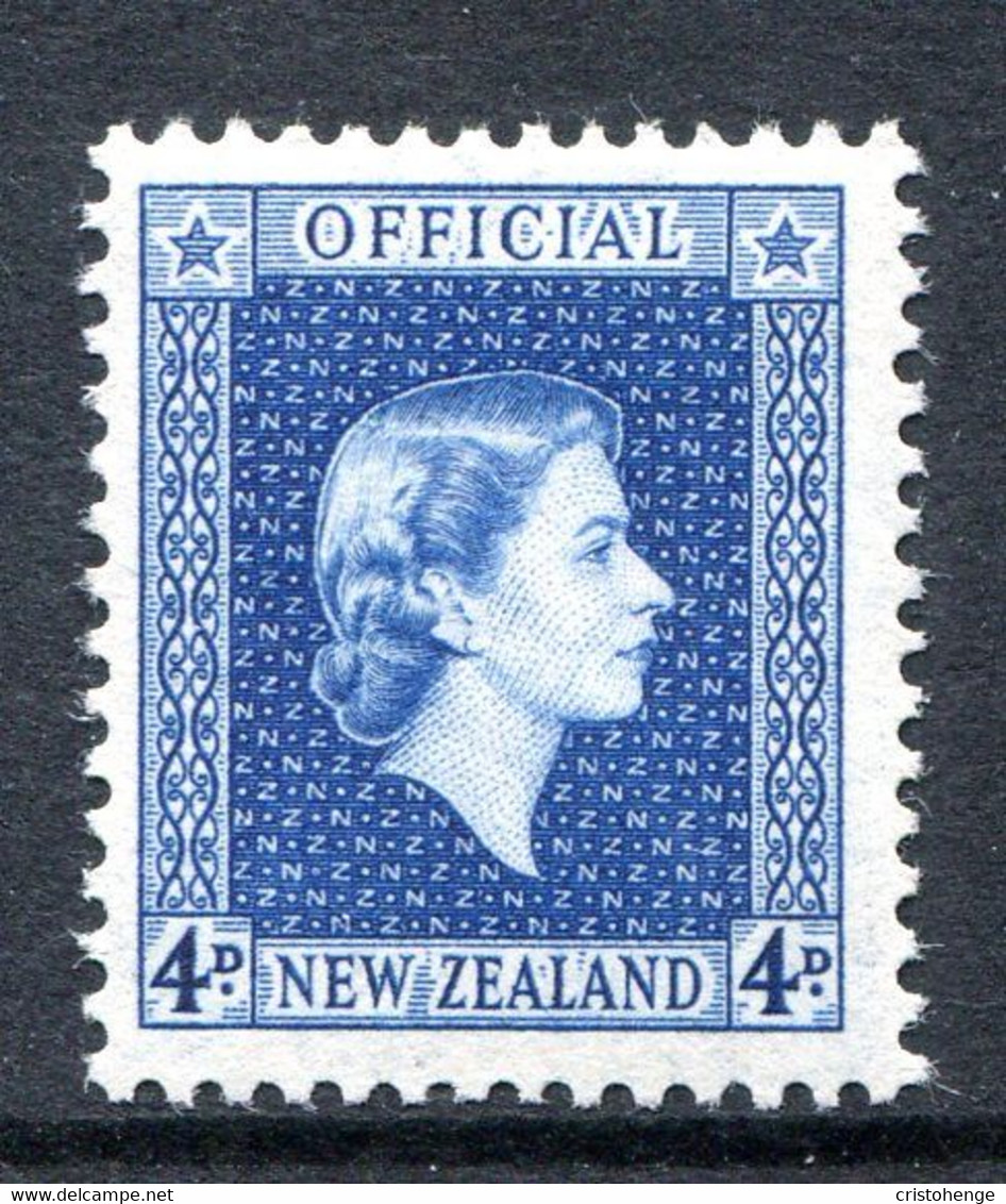 New Zealand 1954-63 Officials - QEII - 4d Blue LHM (SG O164) - Officials