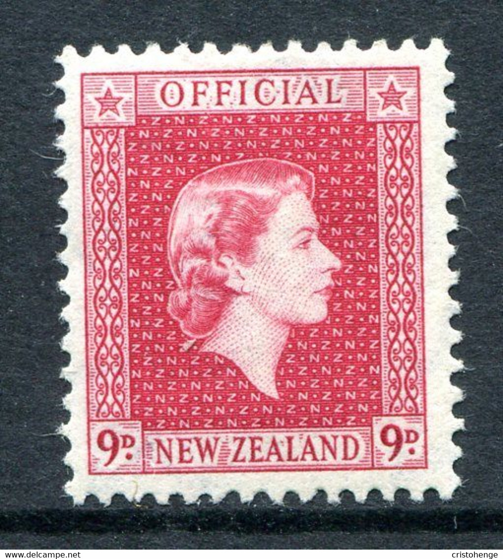 New Zealand 1954-63 Officials - QEII - 9d Carmine LHM (SG O165) - Dienstzegels