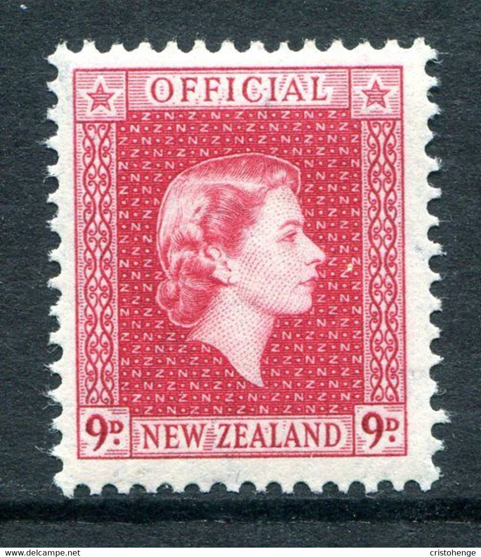 New Zealand 1954-63 Officials - QEII - 9d Carmine LHM (SG O165) - Officials