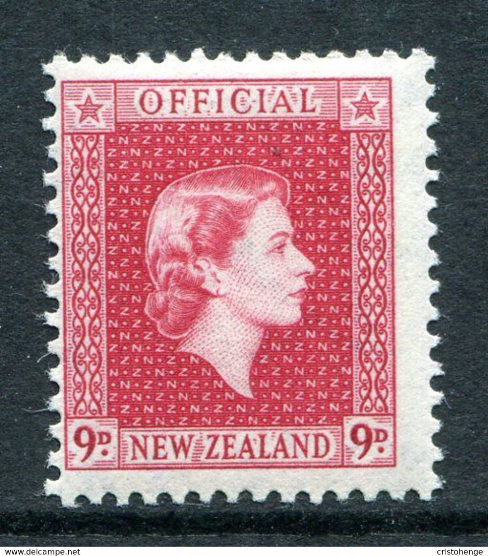 New Zealand 1954-63 Officials - QEII - 9d Carmine LHM (SG O165) - Dienstmarken