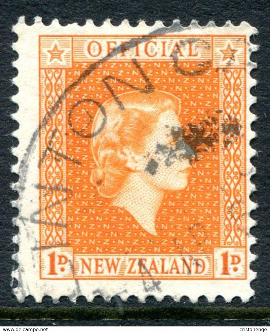 New Zealand 1954-63 Officials - QEII - 1d Orange Used (SG O159) - Officials