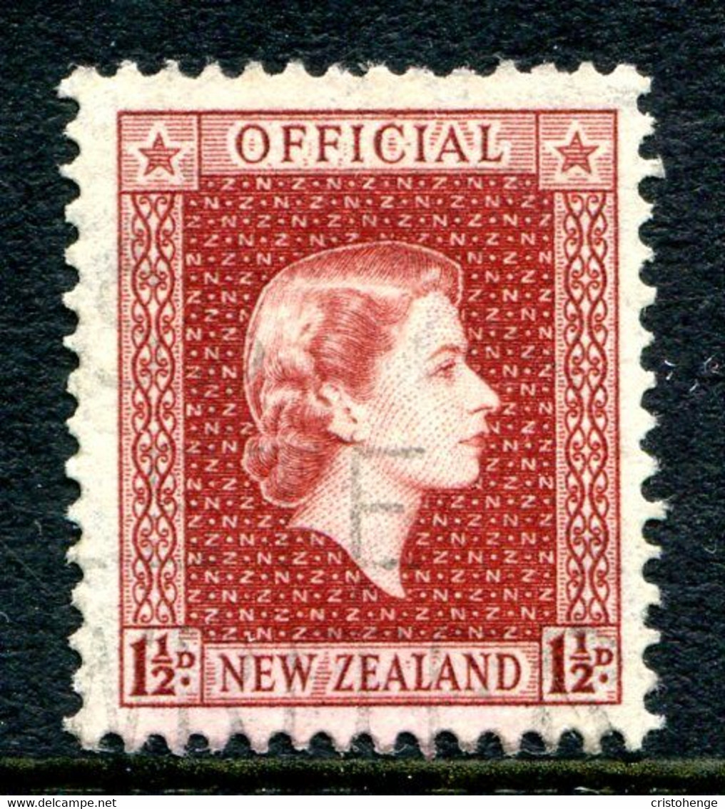 New Zealand 1954-63 Officials - QEII - 1½d Brown-lake Used (SG O160) - Dienstzegels