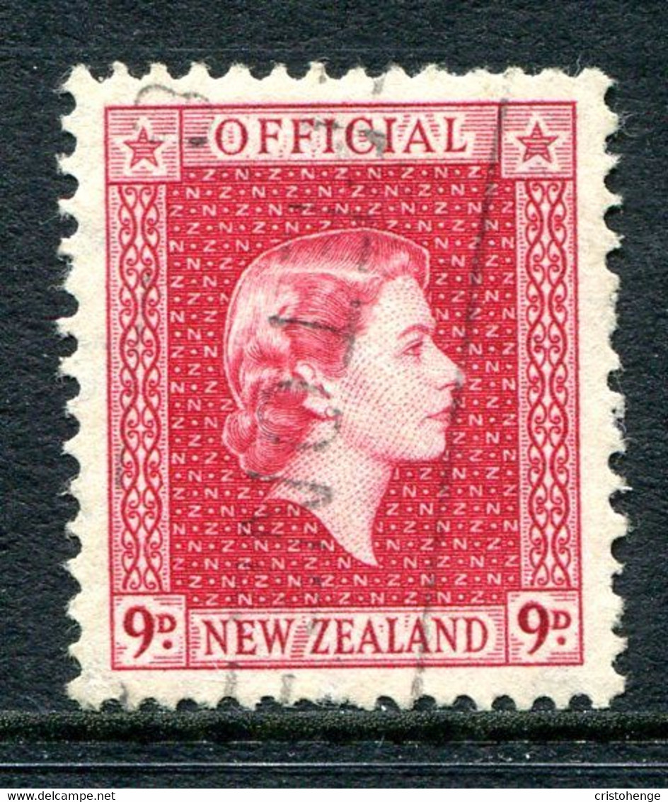 New Zealand 1954-63 Officials - QEII - 9d Carmine Used (SG O165) - Servizio