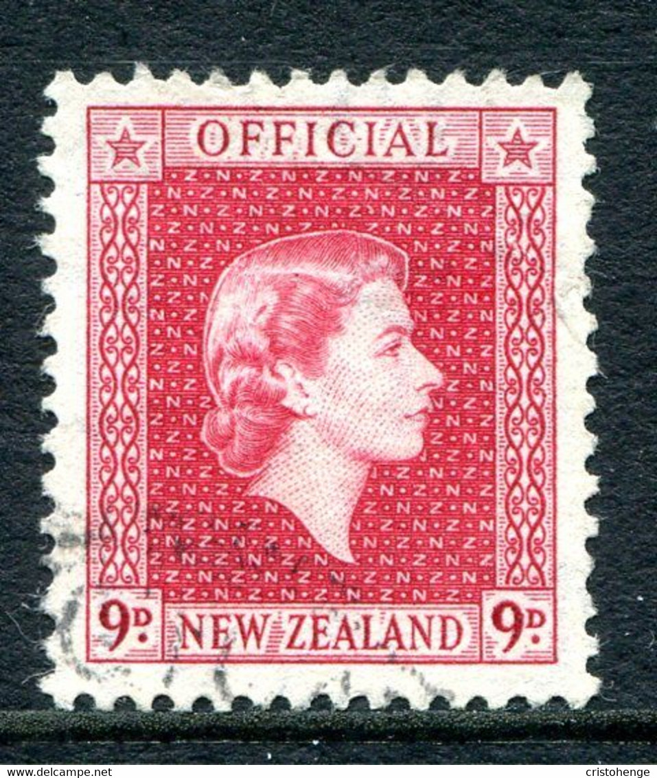 New Zealand 1954-63 Officials - QEII - 9d Carmine Used (SG O165) - Dienstmarken