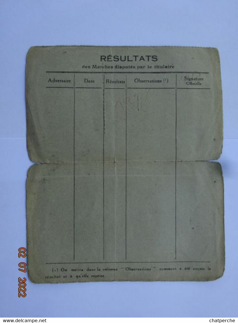 CARTE LICENCE FEDERATION FRANCAISE DE BOXE LICENCE 1933 MANAGER - Lidmaatschapskaarten