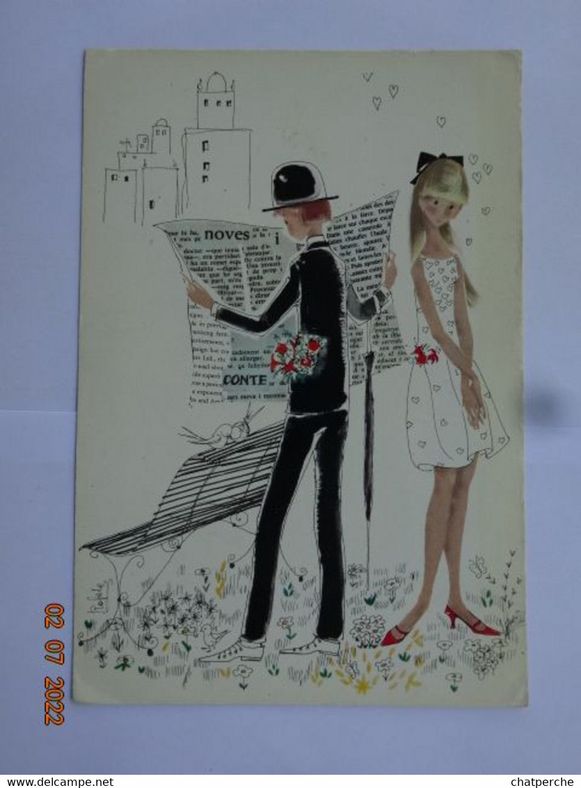 CARTE POSTALE ILLUSTRATEUR PEYNET LES AMOUREUX  BANC PARAPLUIE - Peynet