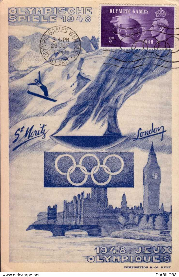 CARTE MAXIMUM . JEUX OLYMPIQUES 1948 - Estate 1948: Londra