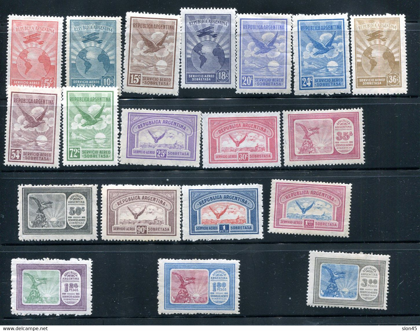 Argentina 1928 Air Post Full Set MH Sc C1-19 13303 - Neufs