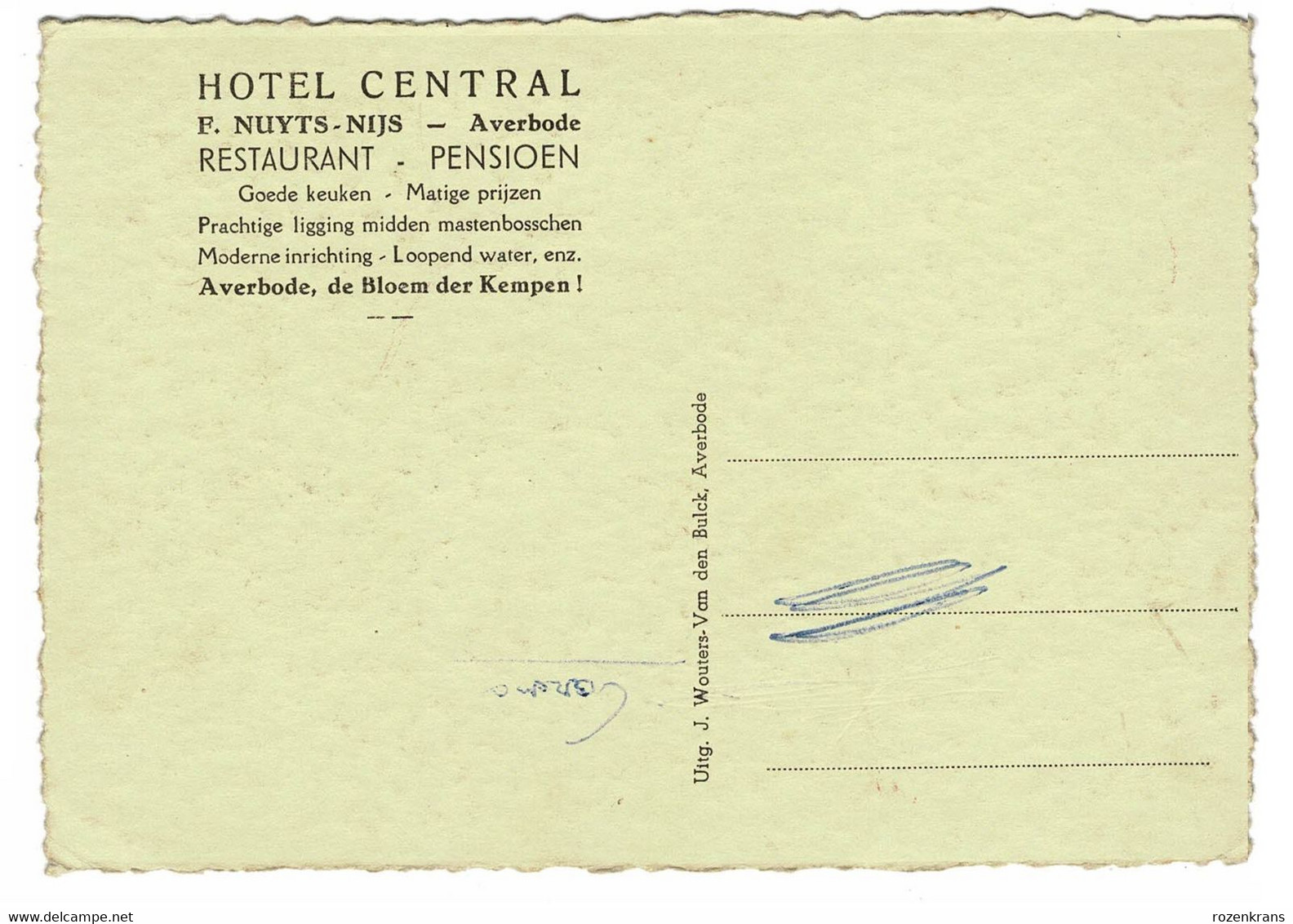 AVERBODE Hotel Central - Restaurant Pension Geanimeerd Pensioen Oldtimer Groot Formaat - Scherpenheuvel-Zichem