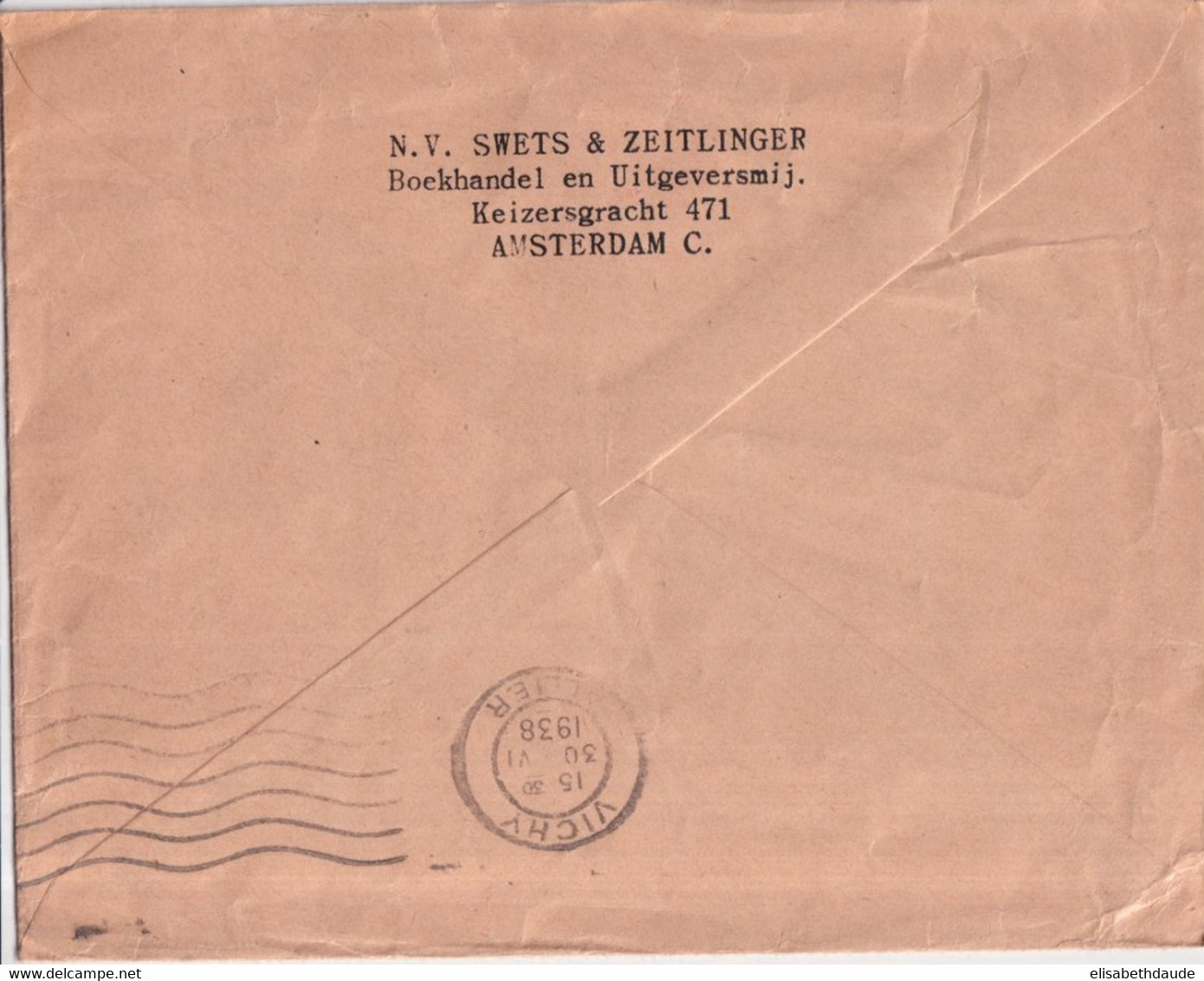 NEDERLAND - 1938 - EMA Sur ENVELOPPE De AMSTERDAM => ALLIER - Frankeermachines (EMA)