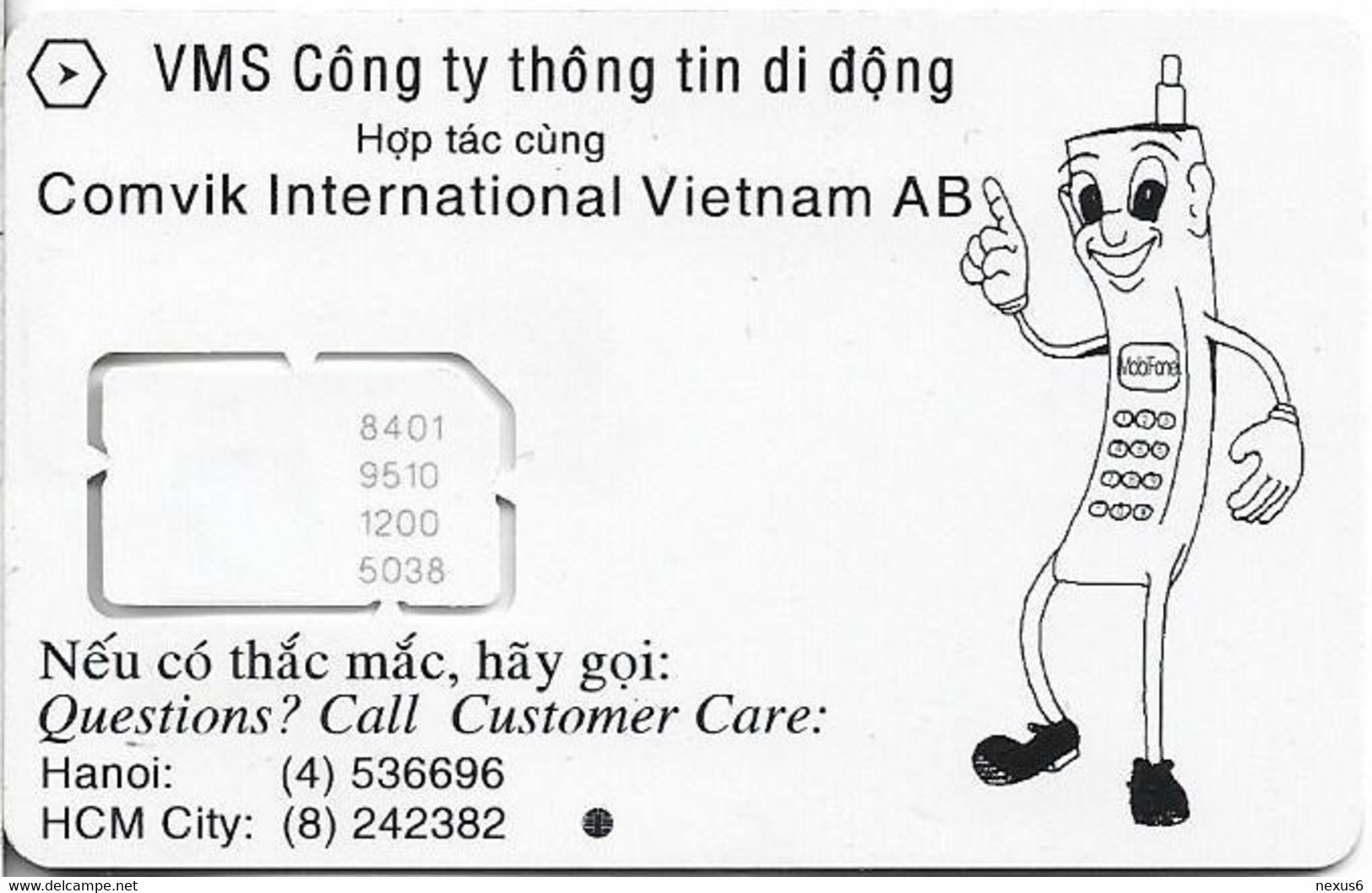 Vietnam - MobiFone - Comvik International Vietnam AB, GSM SIM2 Mini, Mint - Vietnam