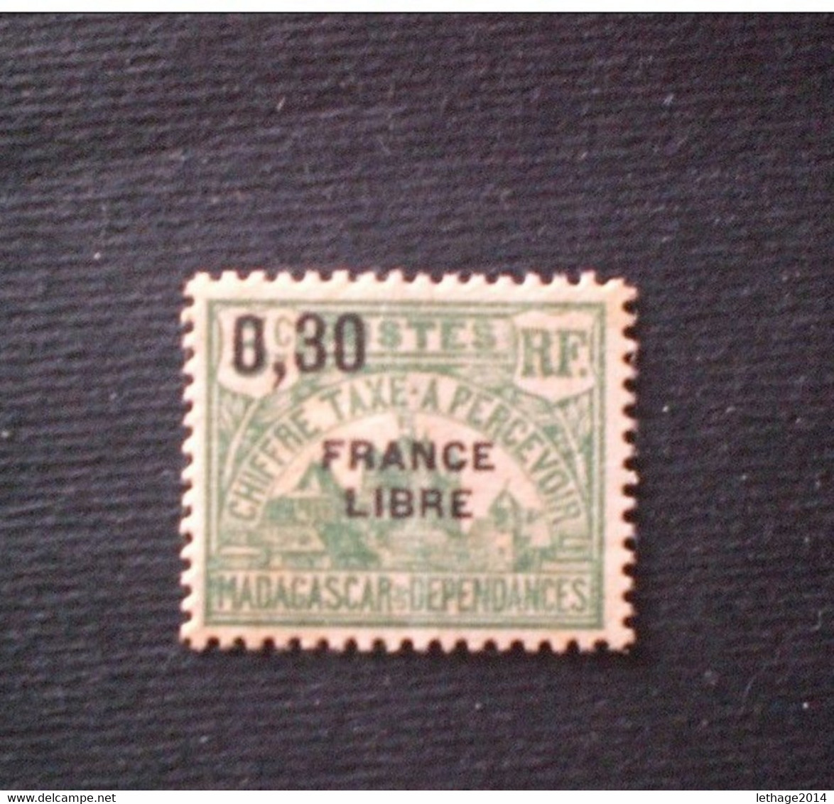 STAMPS MADAGASCAR 1942 TAXE TIMBRES 1908-27 SURCHANGES FRANCE LIBRE N 28 (YVERT) MNH FISCAL REVENUE - Postage Due