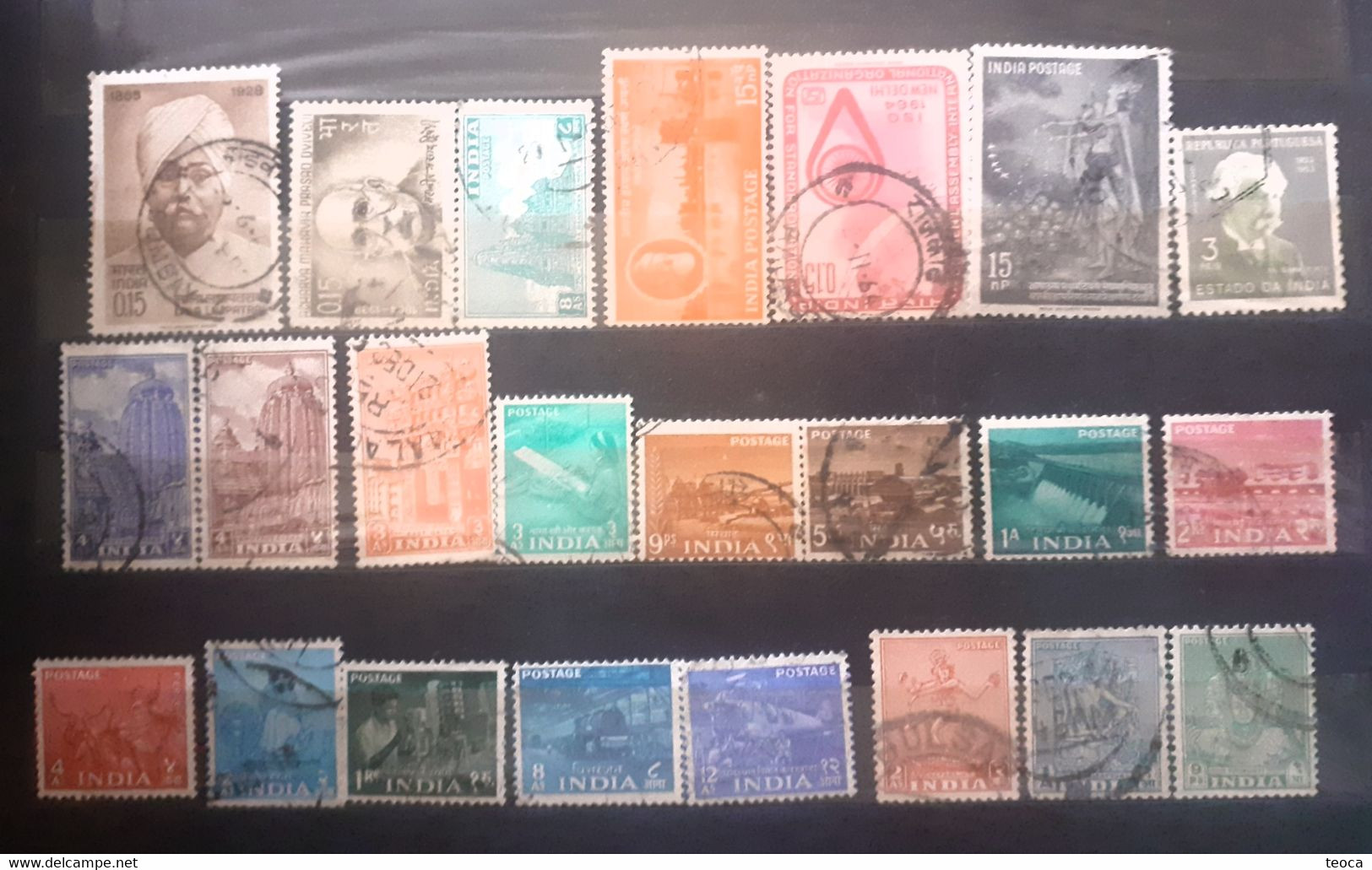 Stamps India Different Stamped Variety Stamps 22pcs - Verzamelingen & Reeksen