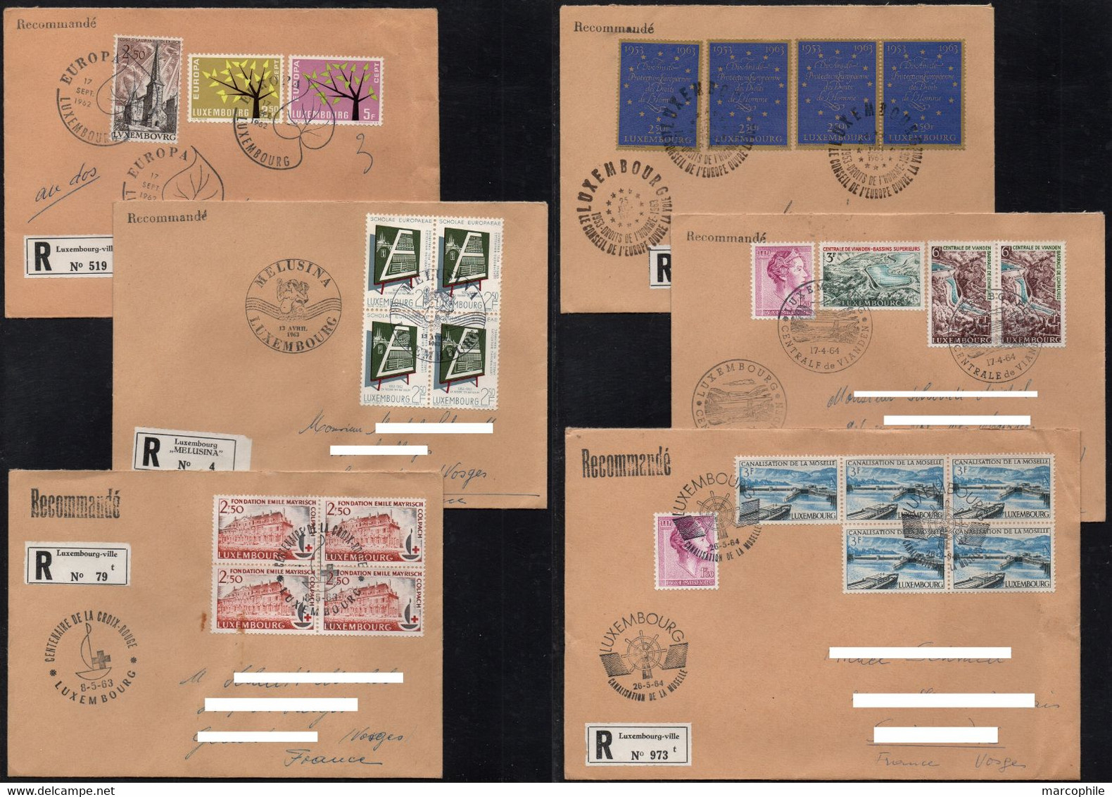 LUXEMBOURG / 1962-1966 LOT DE 12 LETRES RECOMMANDEES POUR LA FRANCE / 2 IMAGES (ref 9199F) - Cartas & Documentos