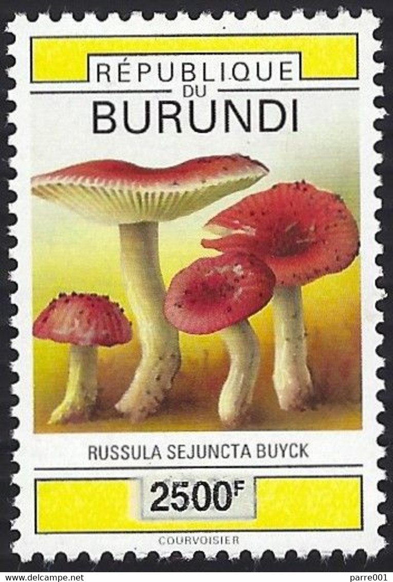 Burundi 2007 Overprint 2500f On 120f Mushroom Russula Sejuncta Fungi Michel 1910 Mint - Ongebruikt