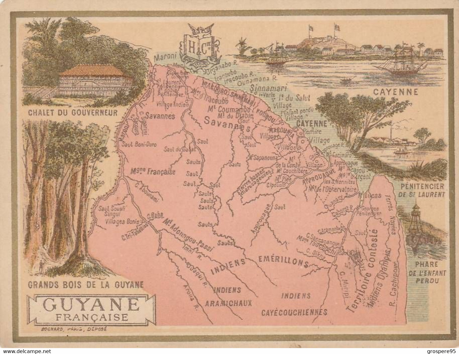 GUYANE FRANCAISE H LEMONNIER ET FR SCHRADER LIBRAIRIE HACHETTE - Carte Geographique