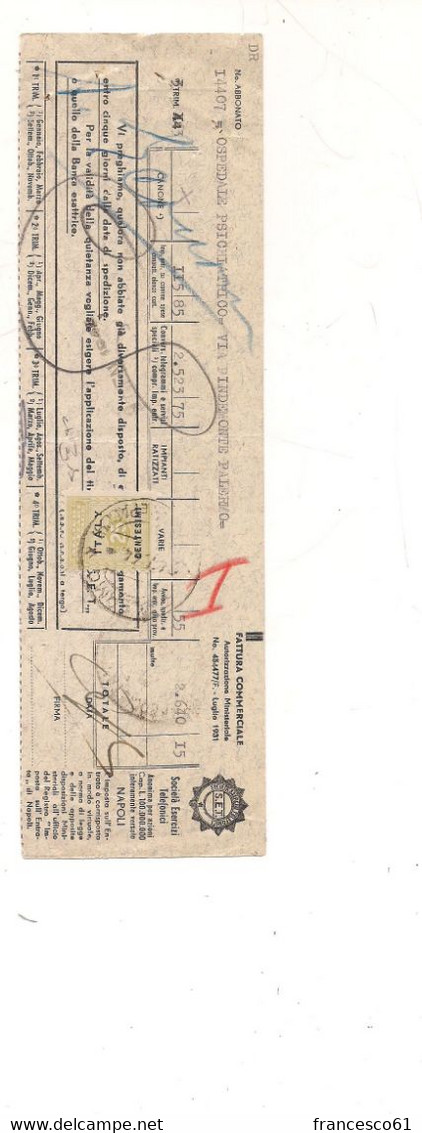 G305 OCCUPAZIONI STRANIERE SICILIA AMGOT £25 Isolato 1944 Fattura Commerciale - Britisch-am. Bes. Neapel