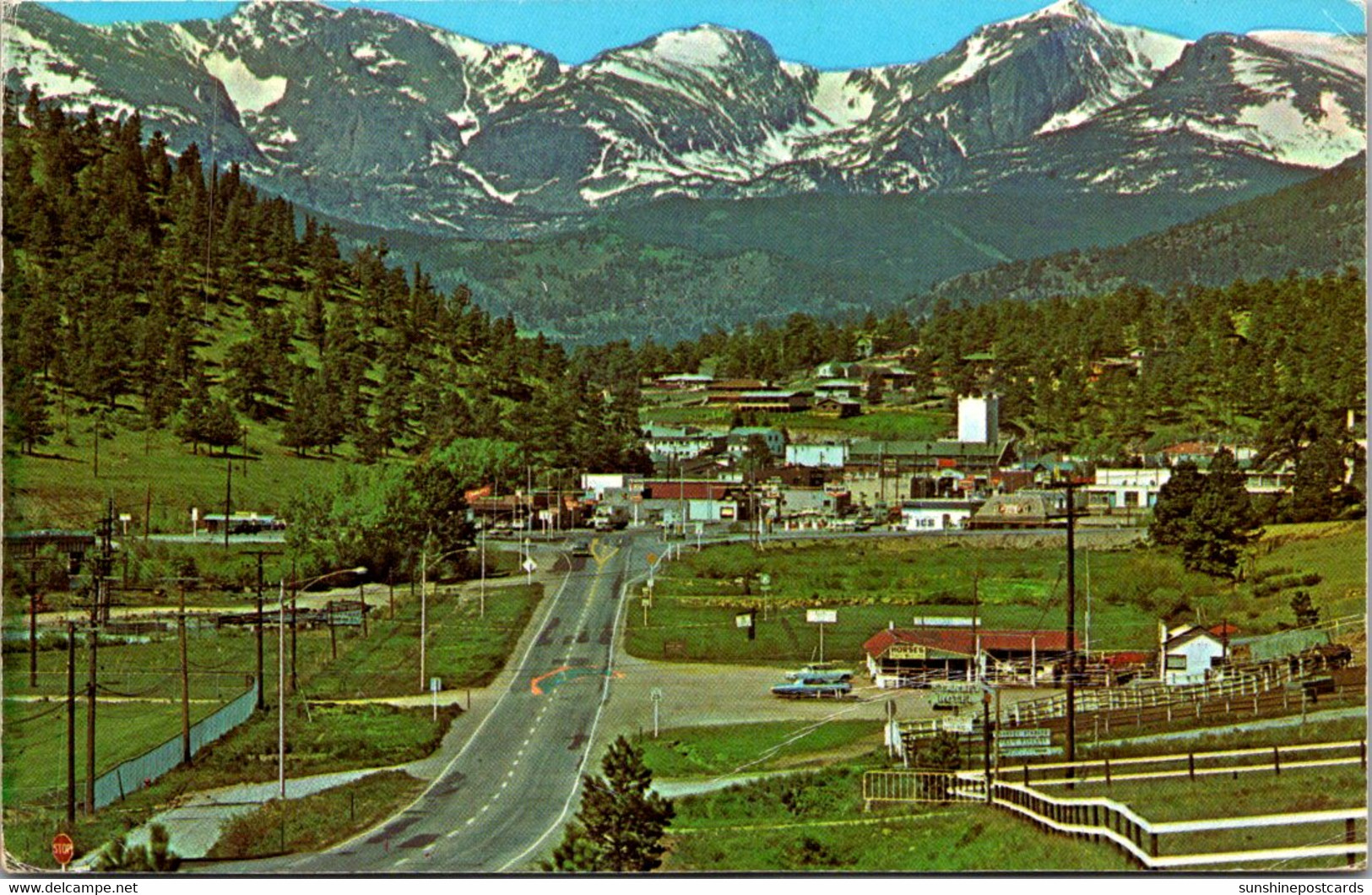 Colorado Estes Park Village Approaching On Big Thompson Highway 1981 - Rocky Mountains