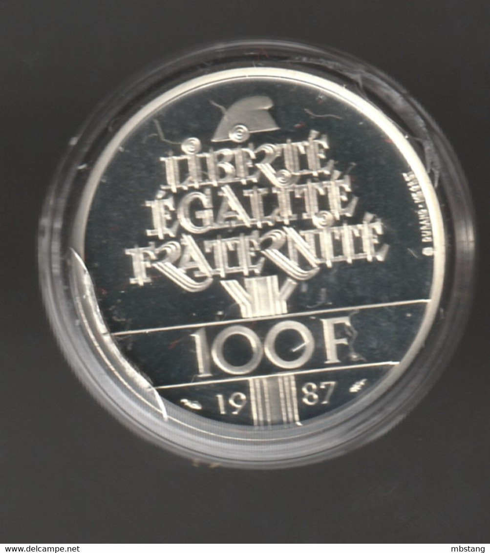 FRANCIA  FRANCE  FRANCE 100 Francs 1987 Proof - Silver 0.950 - General Lafayette - - Essays & Proofs