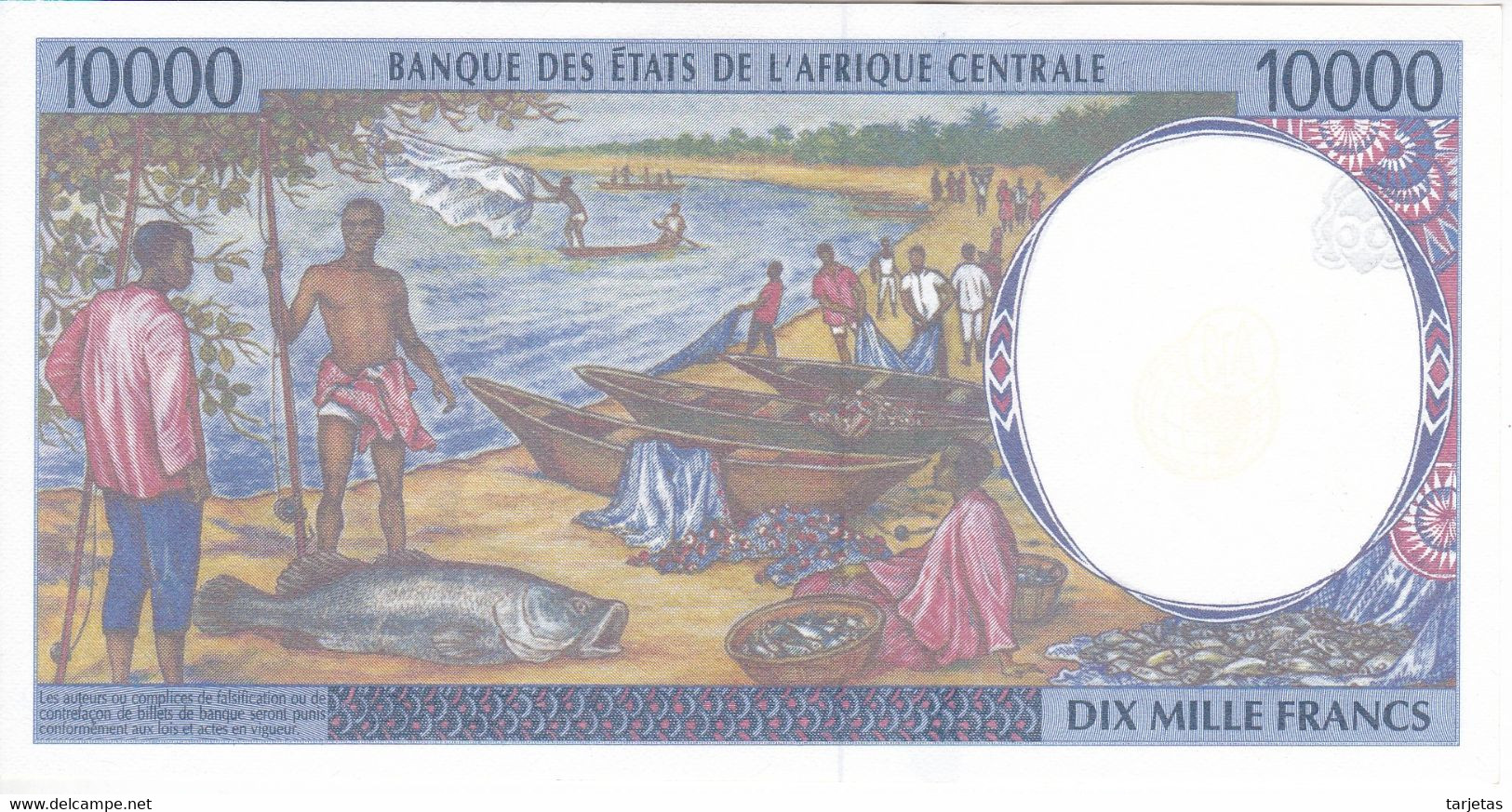 BILLETE DE TCHAD DE 10000 FRANCS DEL AÑO 2000 SIN CIRCULAR (UNC)  (BANKNOTE) - Tsjaad