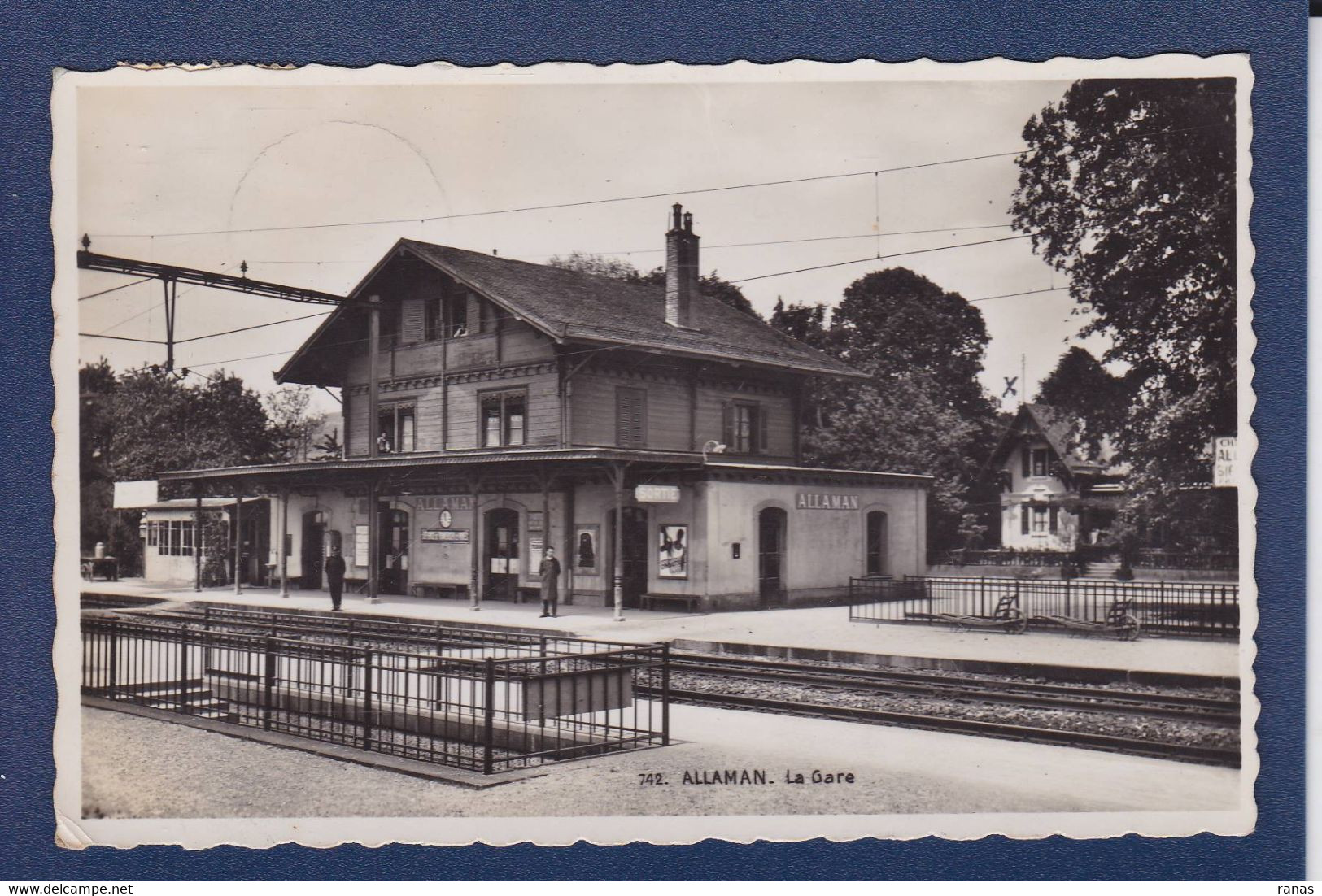 CPA Suisse Allaman Gare Station Chemin De Fer Circulé - Allaman