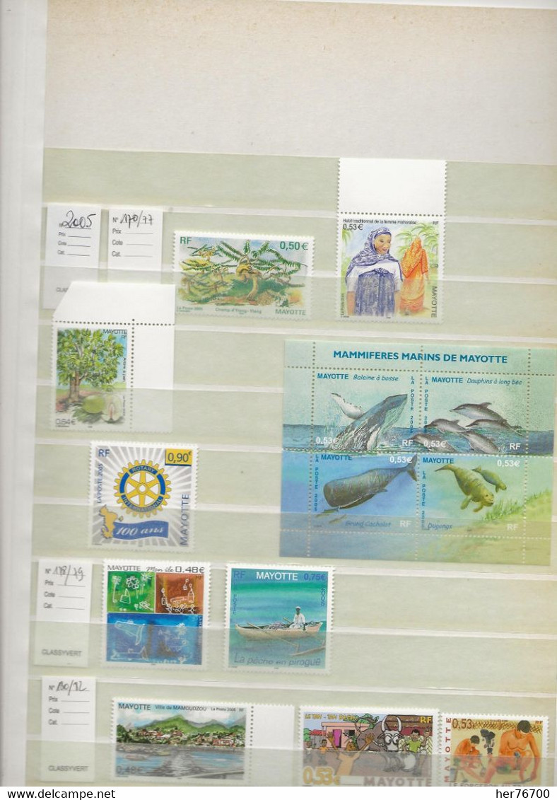 2005 ANNEE COMPLETE TIMBRES DE MAYOTTE NSTDC - Nuevos