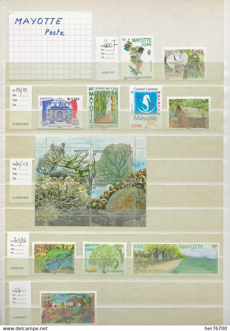 2007 ANNEE COMPLETE TIMBRES DE MAYOTTE NSTDC - Unused Stamps