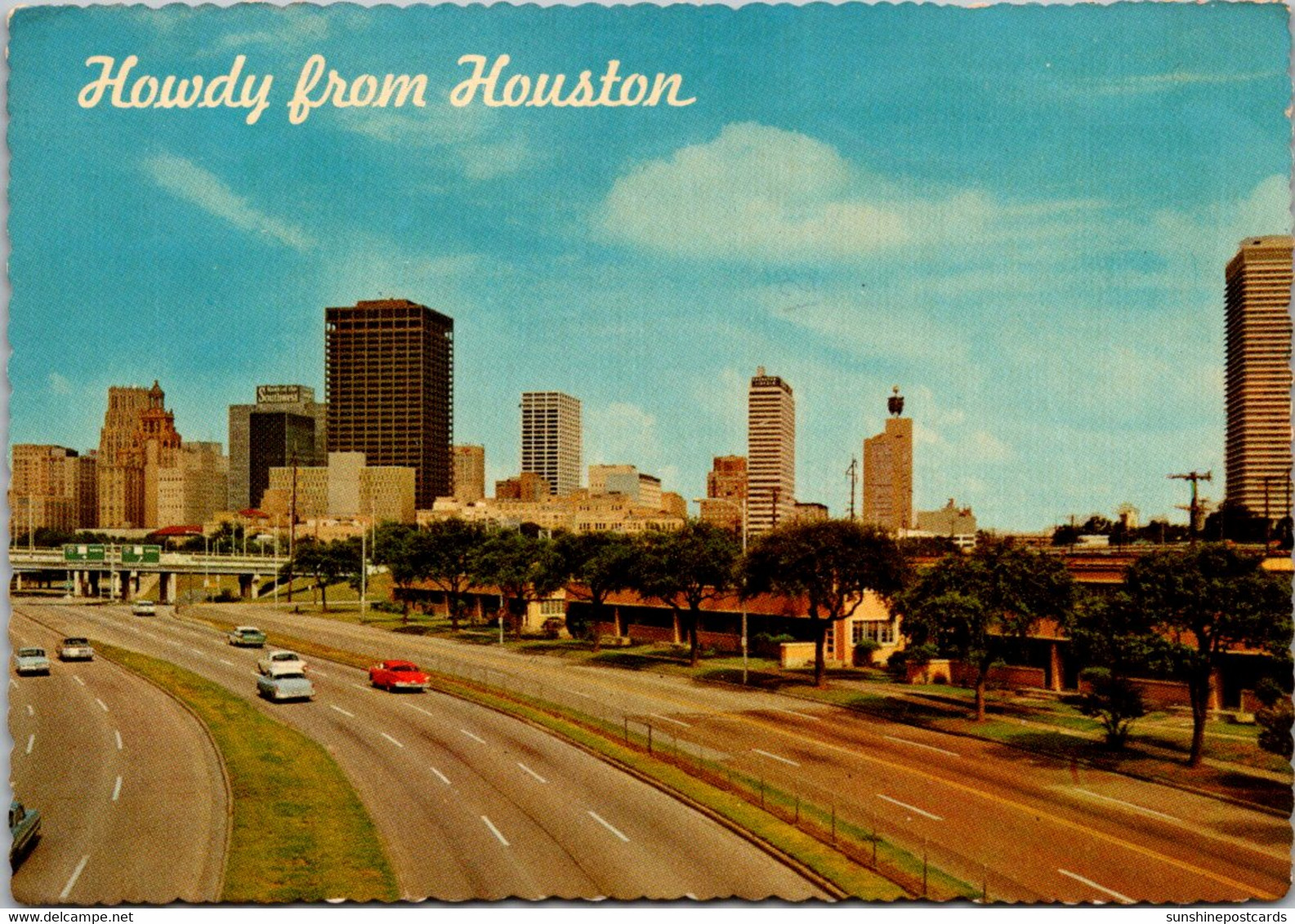 Texas Howdy From Houston Showing Skyline 1970 - Houston