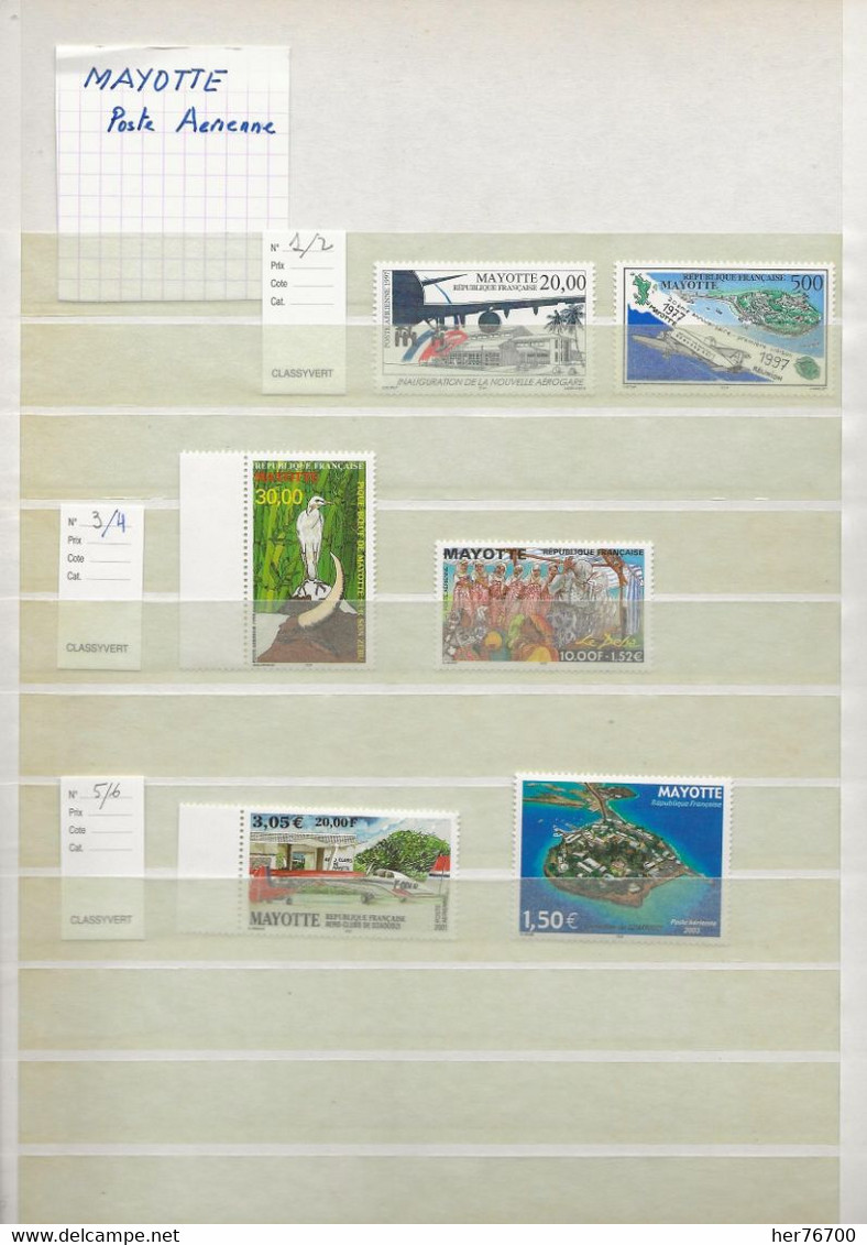 TIMBRES DE MAYOTTE NSTDC  POSTE AERIENNE COMPLET 1997 / 2003 - Neufs