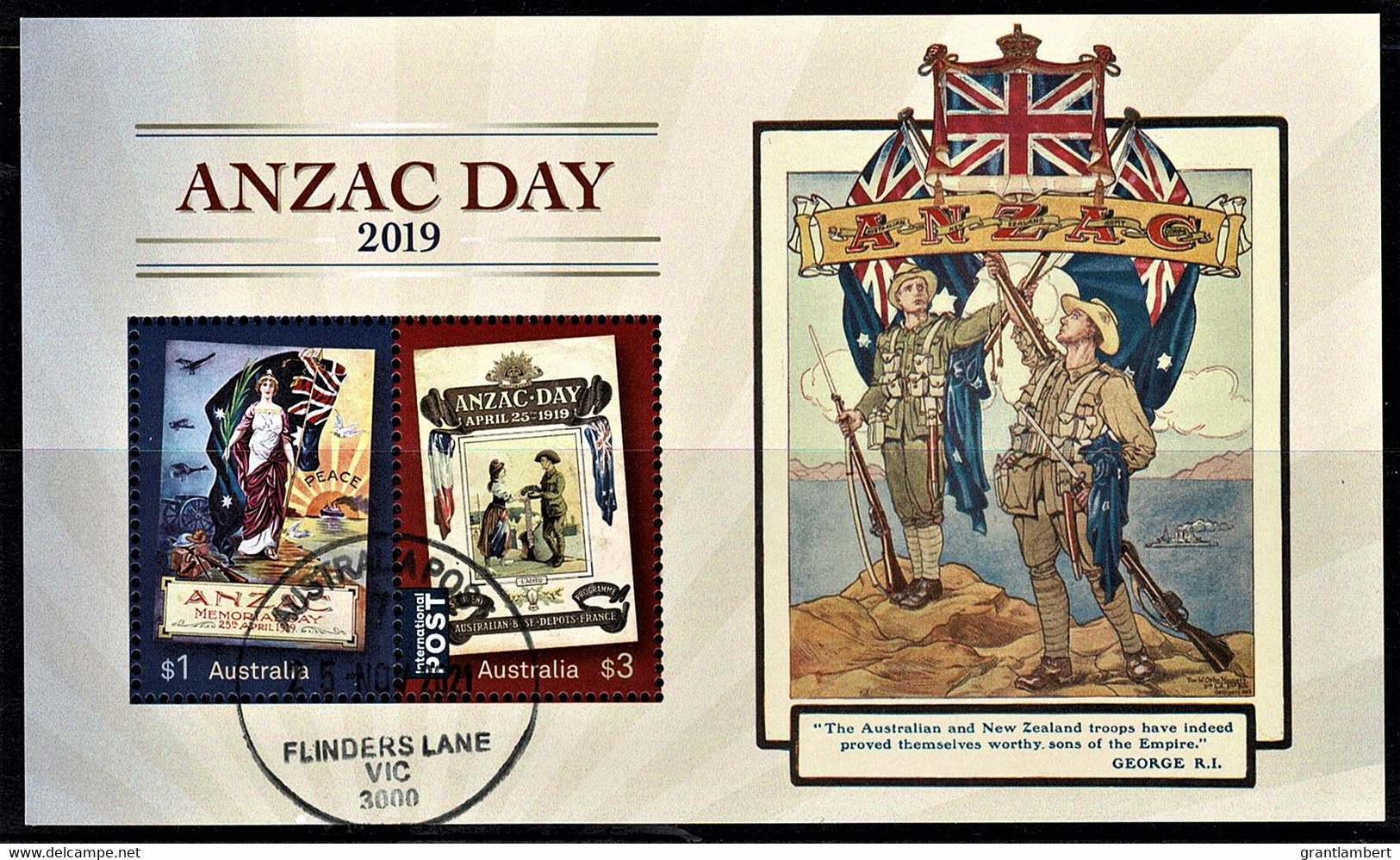 Australia 2019 Anzac Day 1919 Minisheet CTO - Used Stamps