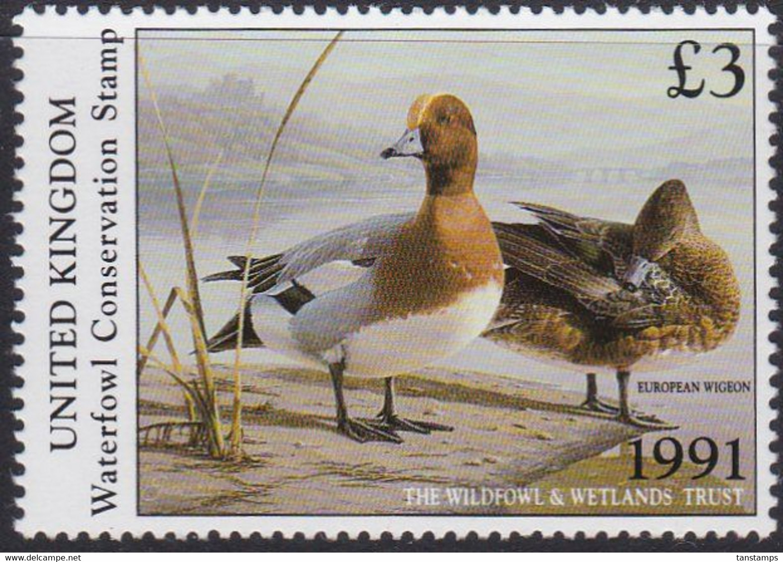 GB 1991 £3 WATERFOWL CONSERVATION MUH - Fiscaux