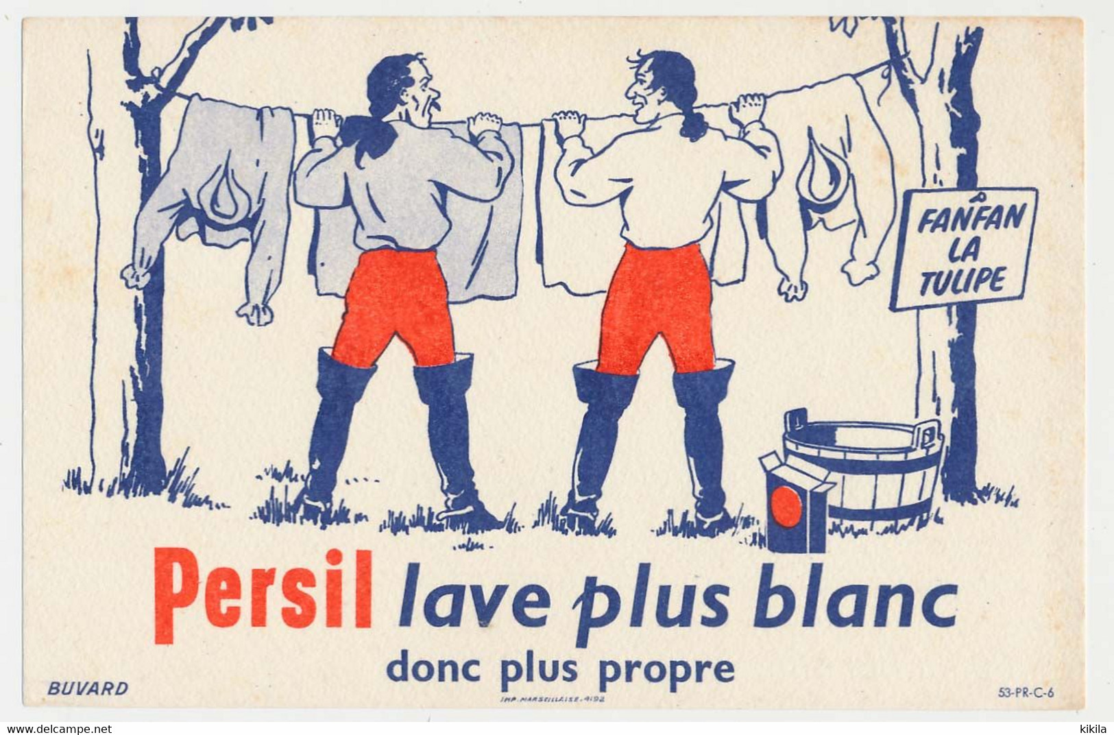 Buvard 19.9 X 12.9 Lessive PERSIL Lave Plus Blanc  Fanfan La Tulipe - Pulizia