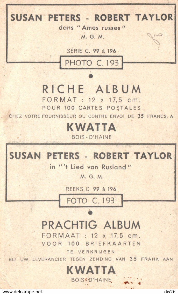 Susan Peters Et Robert Taylor Dans Ames Russes (M.G.M.) Photo C. 193 Riche Album - Foto's