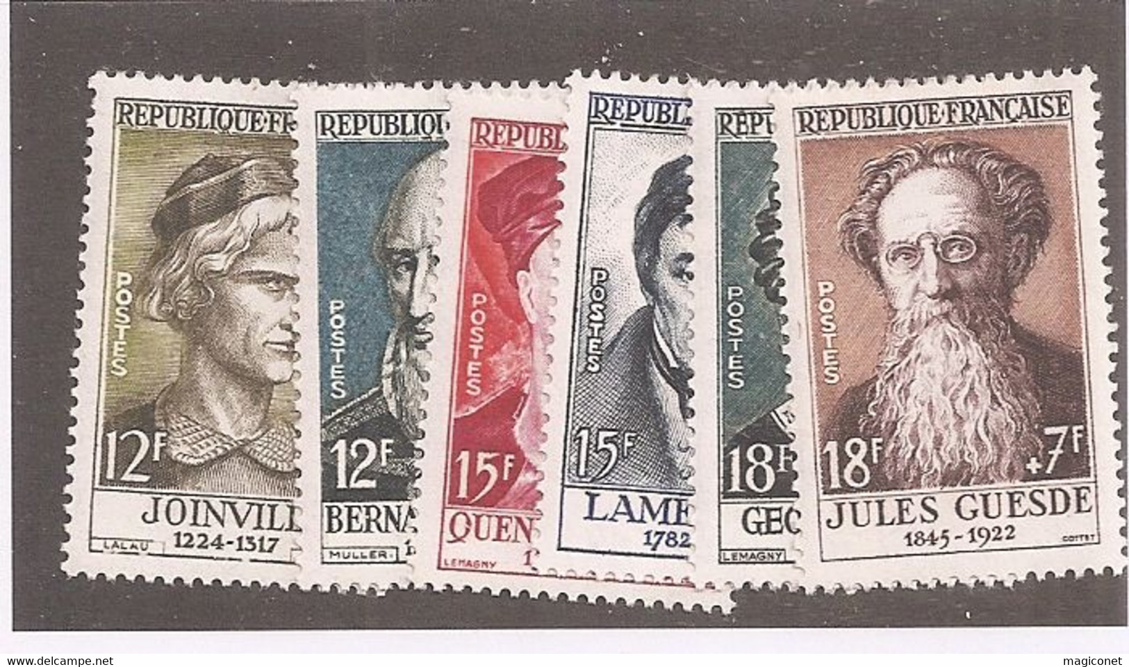 France - Série 1957 Y&T N°1108/1113** - Célébrités Du 13 Au 19 Siècle - Unused Stamps